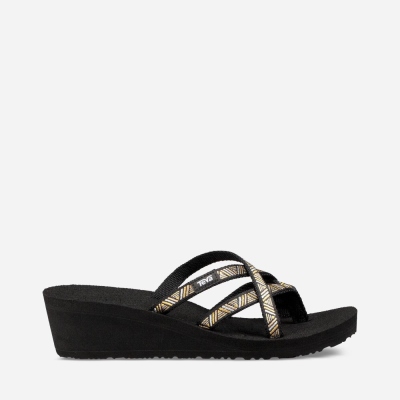 Teva Mush Mandalyn Wedge Ola 2 - Women's Teva Wedge Sandals - Black Metal | India (SQRG65301)